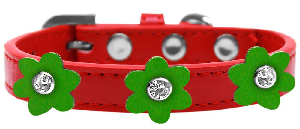 Flower Premium Collar Red With Emerald Green Flowers Size 10