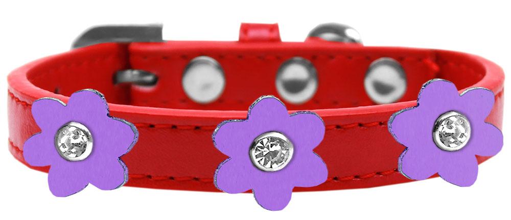 Flower Premium Collar Red With Lavender Flowers Size 12