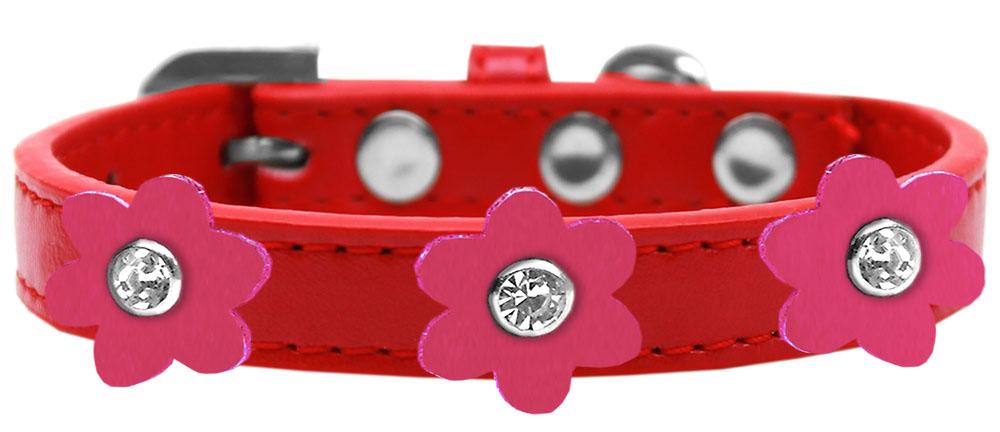 Flower Premium Collar Red With Pink Flowers Size 10