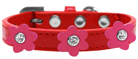 Flower Premium Collar Red With Pink Flowers Size 16