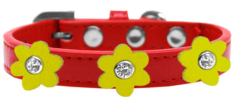 Flower Premium Collar Red With Yellow Flowers Size 10