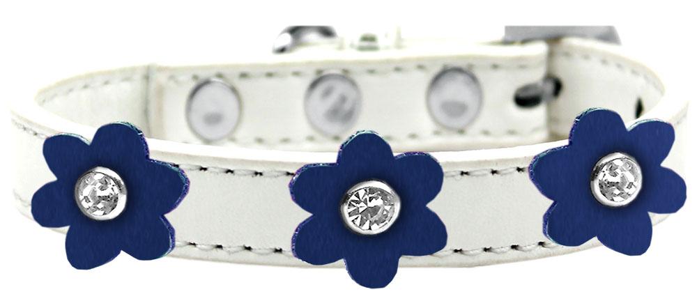 Flower Premium Collar White With Blue Flowers Size 12