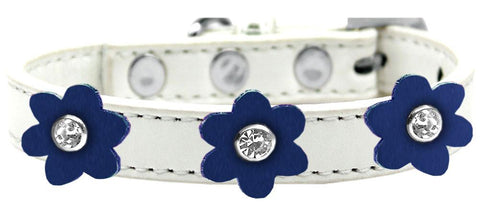 Flower Premium Collar White With Blue Flowers Size 18