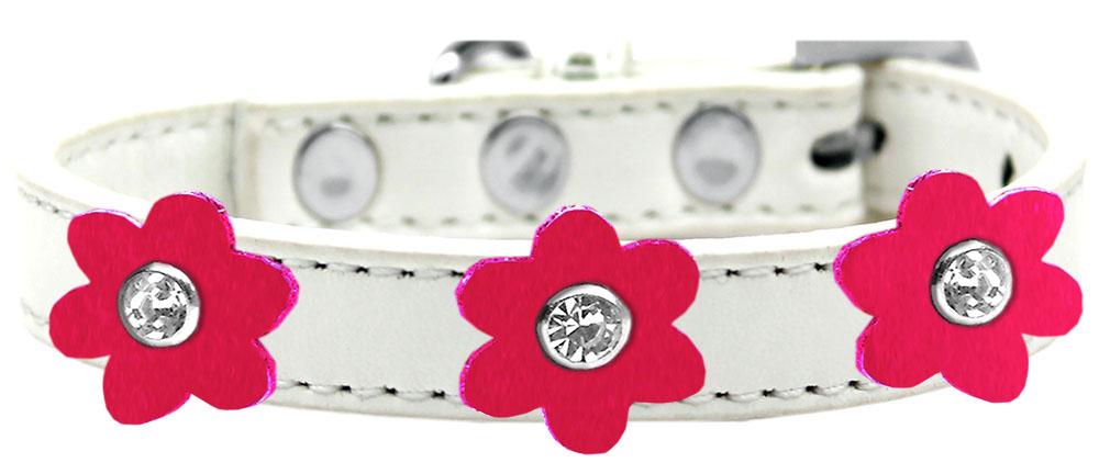 Flower Premium Collar White With Bright Pink Flowers Size 10