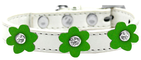 Flower Premium Collar White With Emerald Green Flowers Size 10