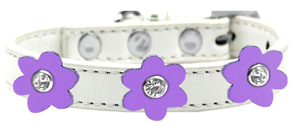 Flower Premium Collar White With Lavender Flowers Size 10