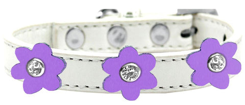 Flower Premium Collar White With Lavender Flowers Size 12