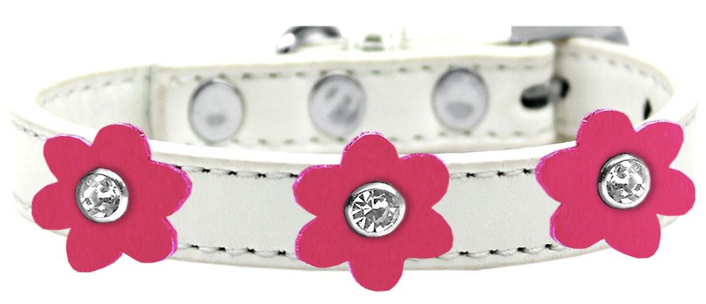 Flower Premium Collar White With Pink Flowers Size 10