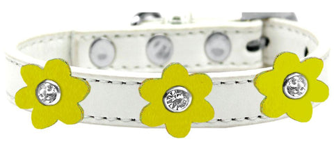 Flower Premium Collar White With Yellow Flowers Size 10