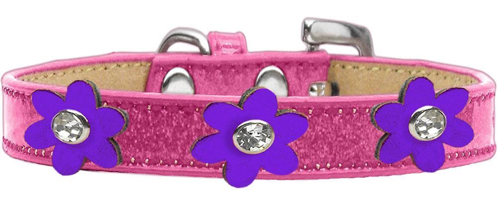 Metallic Flower Ice Cream Collar Pink With Metallic Purple Flowers Size 10