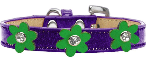 Metallic Flower Ice Cream Collar Purple With Metallic Emerald Green Flowers Size 10