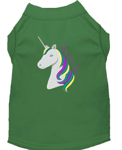 Unicorns Rock Embroidered Dog Shirt Green Med (12)