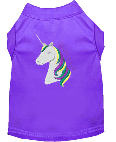 Unicorns Rock Embroidered Dog Shirt Purple Lg (14)