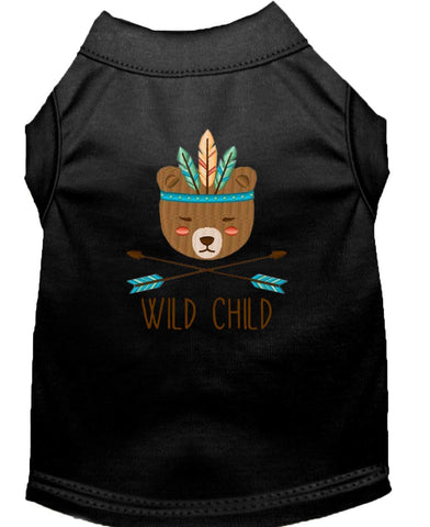 Wild Child Embroidered Dog Shirt Black Lg (14)