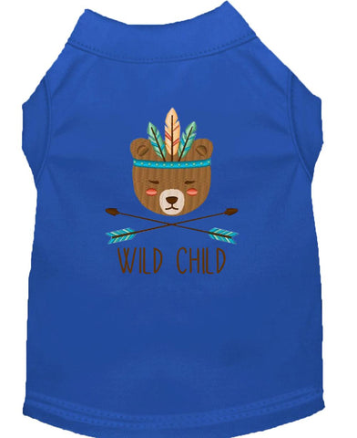 Wild Child Embroidered Dog Shirt Blue Lg (14)