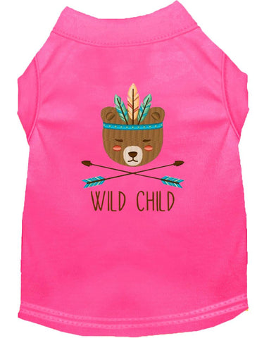 Wild Child Embroidered Dog Shirt Bright Pink Lg (14)