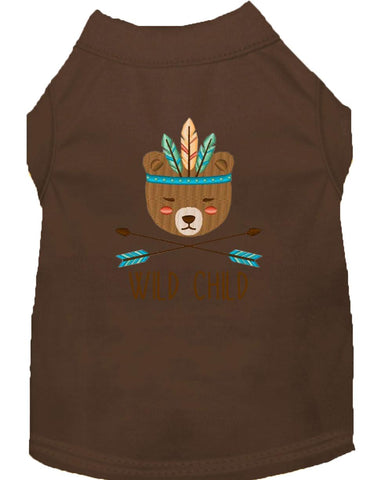 Wild Child Embroidered Dog Shirt Brown Med (12)