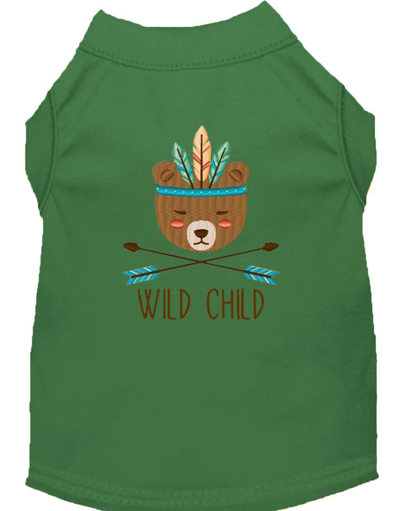 Wild Child Embroidered Dog Shirt Green Lg (14)