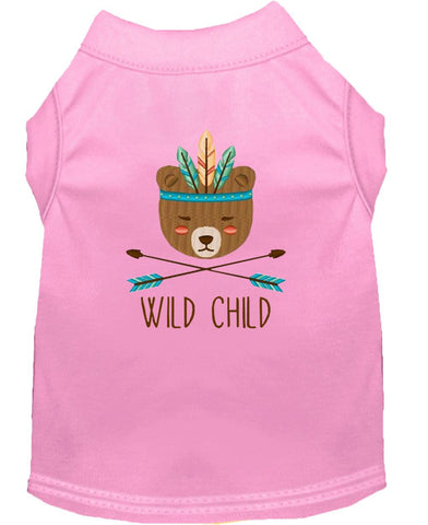 Wild Child Embroidered Dog Shirt Light Pink Lg (14)