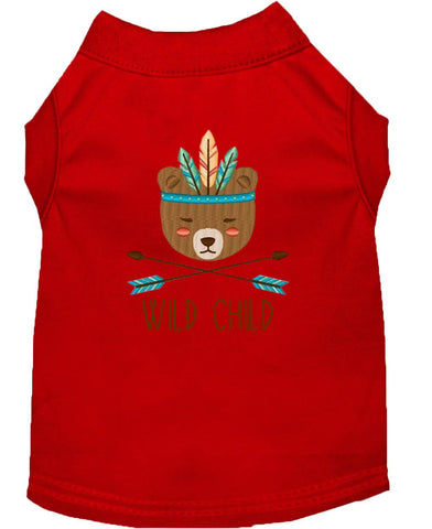 Wild Child Embroidered Dog Shirt Red Lg (14)