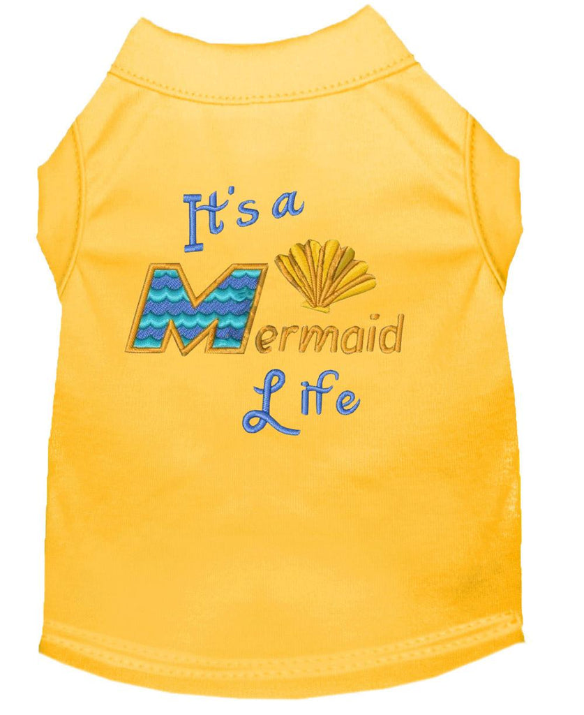 Mermaid Life Embroidered Dog Shirt Yellow Lg (14)