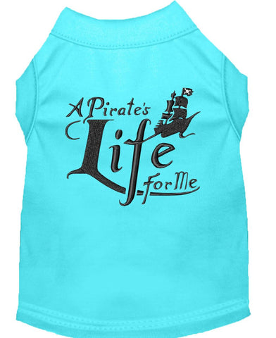 A Pirate's Life Embroidered Dog Shirt Aqua Lg (14)