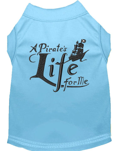 A Pirate's Life Embroidered Dog Shirt Baby Blue Med (12)