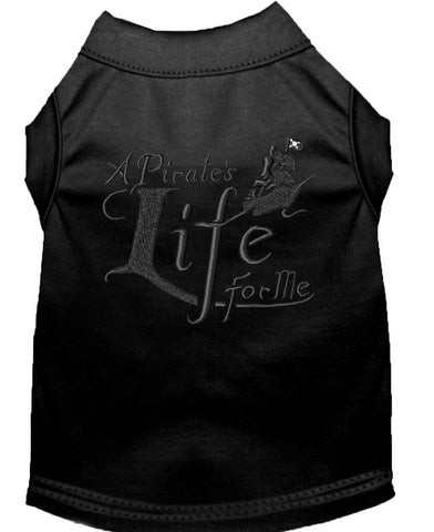 A Pirate's Life Embroidered Dog Shirt Black Lg (14)