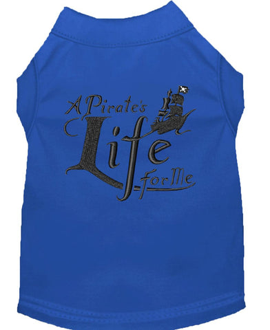 A Pirate's Life Embroidered Dog Shirt Blue Lg (14)