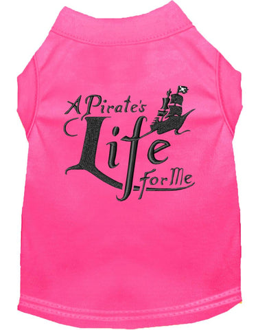 A Pirate's Life Embroidered Dog Shirt Bright Pink Med (12)