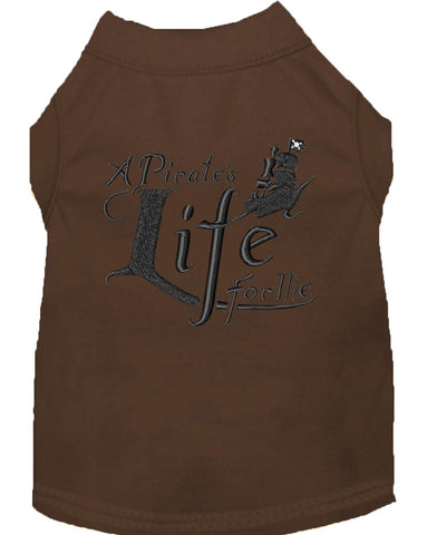 A Pirate's Life Embroidered Dog Shirt Brown Lg (14)