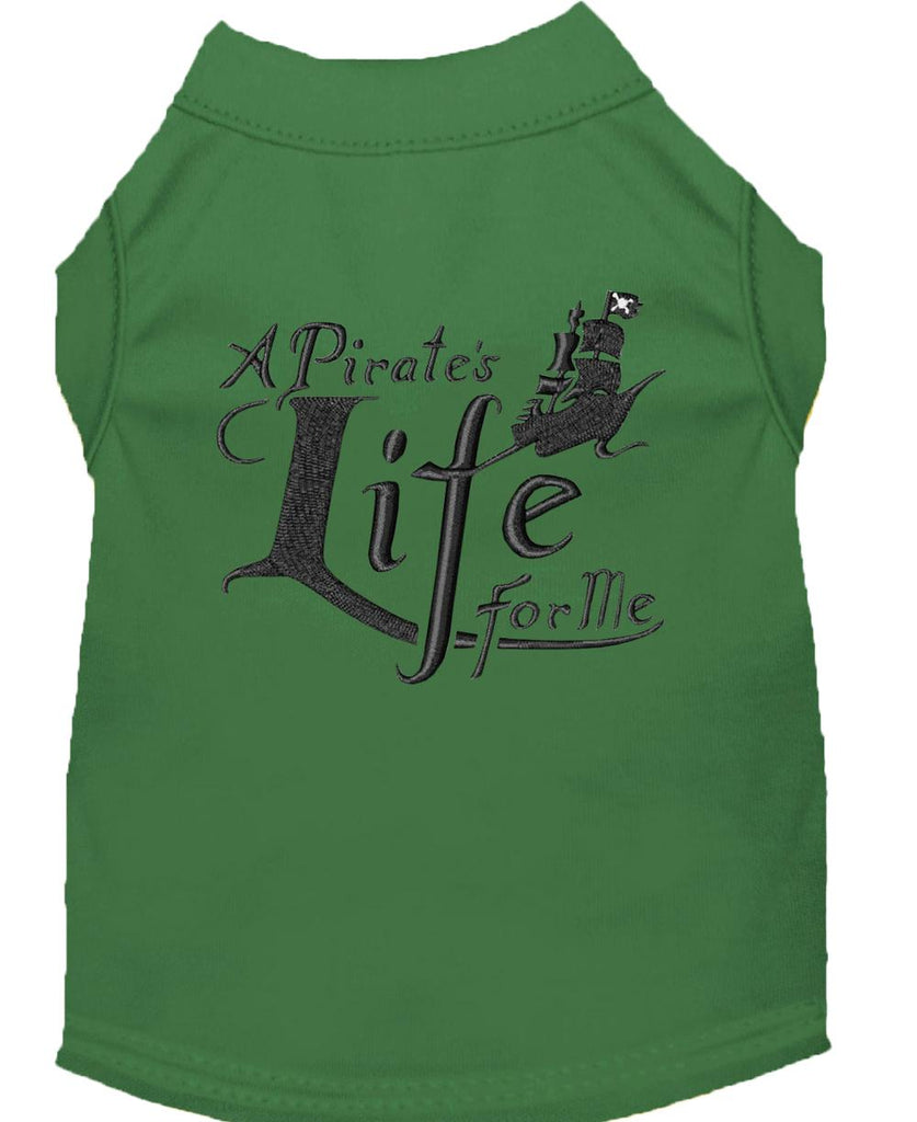 A Pirate's Life Embroidered Dog Shirt Green Lg (14)