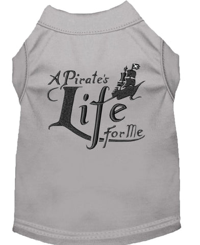 A Pirate's Life Embroidered Dog Shirt Grey Lg (14)