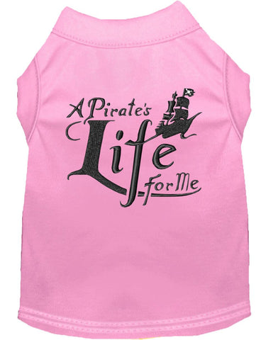 A Pirate's Life Embroidered Dog Shirt Light Pink Med (12)