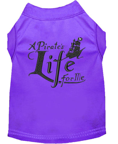 A Pirate's Life Embroidered Dog Shirt Purple Lg (14)