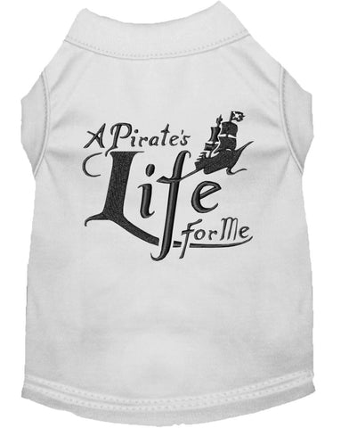 A Pirate's Life Embroidered Dog Shirt White Lg (14)