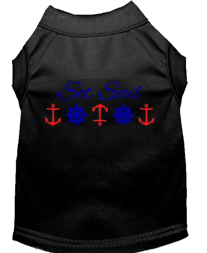 Set Sail Embroidered Dog Shirt Black Xxl (18)