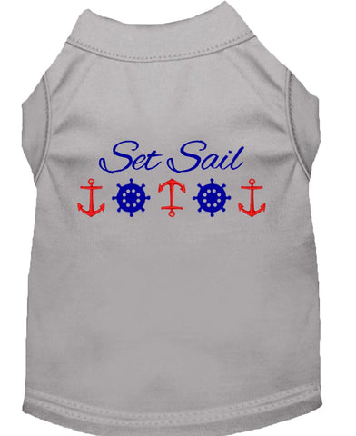 Set Sail Embroidered Dog Shirt Grey Med (12)