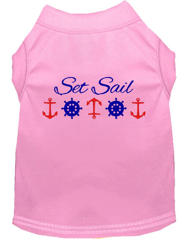 Set Sail Embroidered Dog Shirt Light Pink Lg (14)