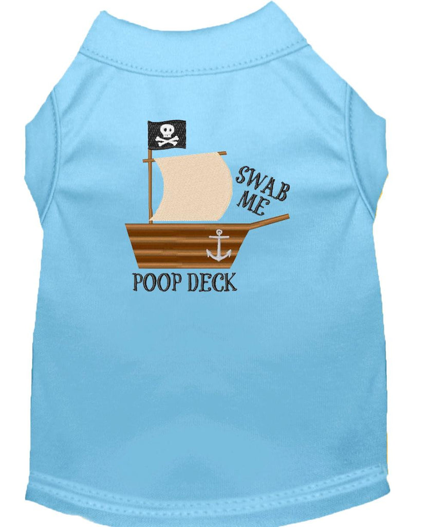 Poop Deck Embroidered Dog Shirt Baby Blue Lg (14)