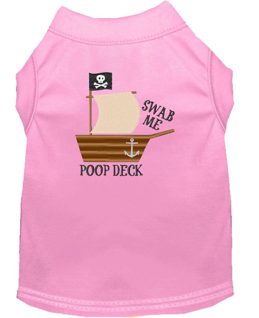 Poop Deck Embroidered Dog Shirt Light Pink Lg (14)