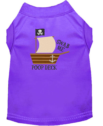 Poop Deck Embroidered Dog Shirt Purple Lg (14)