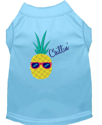 Pineapple Chillin Embroidered Dog Shirt Baby Blue Lg (14)