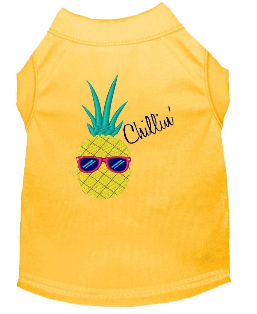 Pineapple Chillin Embroidered Dog Shirt Yellow Xxxl (20)