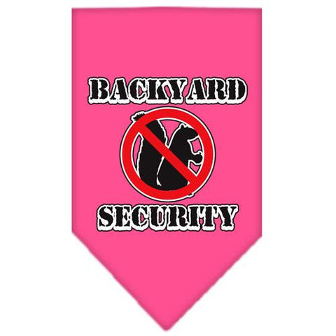 Backyard Security Screen Print Bandana Bright Pink Small