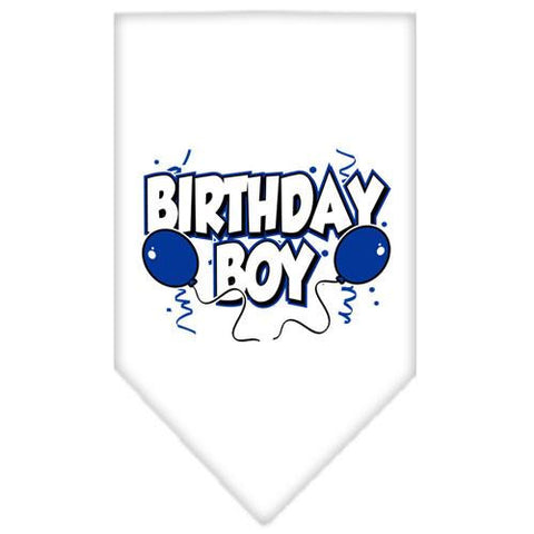 Birthday Boy Screen Print Bandana White Small