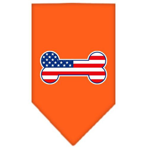 Bone Flag American Screen Print Bandana Orange Small