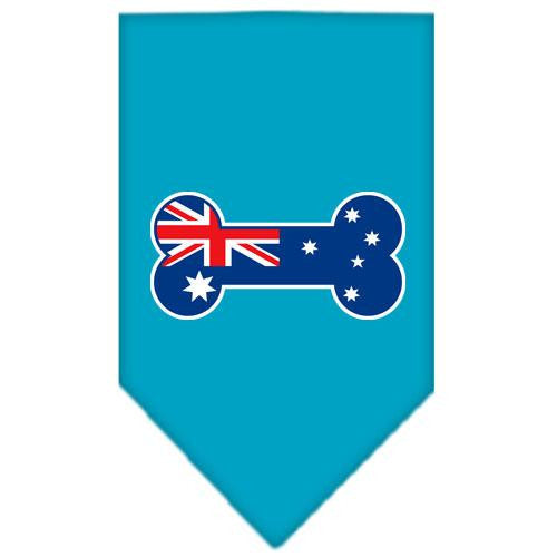 Bone Flag Australian  Screen Print Bandana Turquoise Large