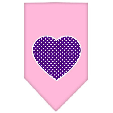 Purple Swiss Dot Heart Screen Print Bandana