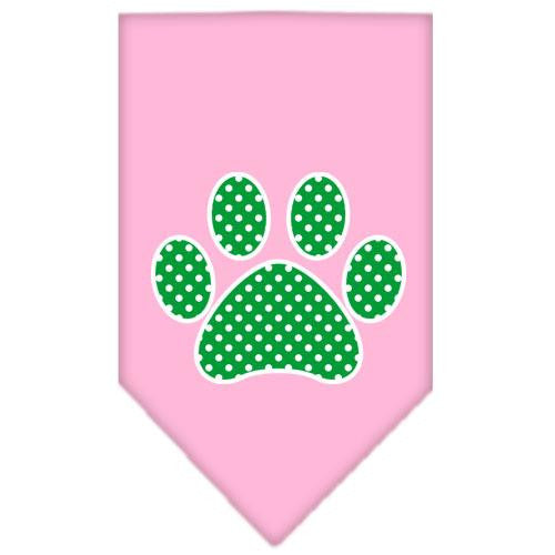 Green Swiss Dot Paw Screen Print Bandana